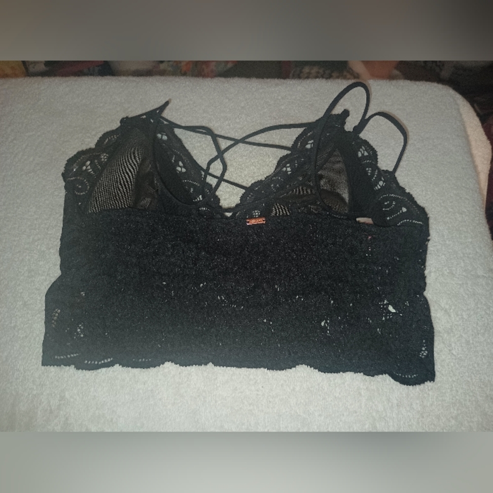 Pink Victoria's Secret Black Smocked Lace Bralette Size M - Picture 8 of 8